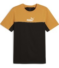 Puma Men's T-Shirt Ess Block X Tape Black Yellow 673341 91