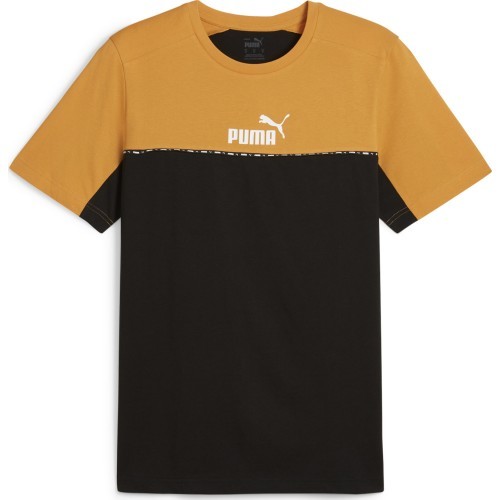 Puma vīriešu T-krekls Ess Block X Tape Black Yellow 673341 91