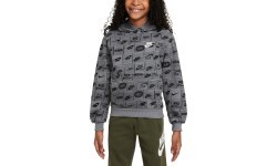 Nike толстовка для подростков K NSW Club FT Hdy AOP серая FN8741 084