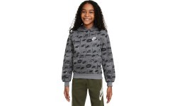 Nike толстовка для подростков K NSW Club FT Hdy AOP серая FN8741 084
