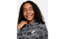 Nike džemperis pusaudžiem K NSW Club FT Hdy AOP pelēks FN8741 084