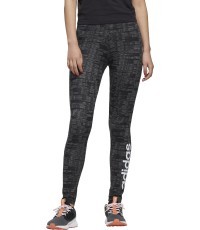 Женские леггинсы Adidas W E Aop Tig серо-чёрные FL0162