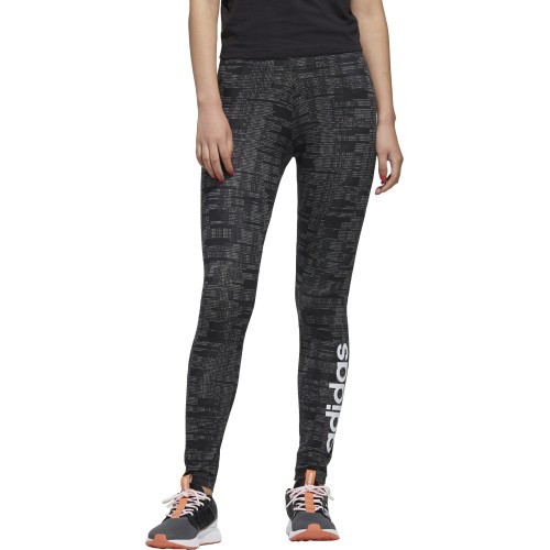 Женские леггинсы Adidas W E Aop Tig серо-чёрные FL0162