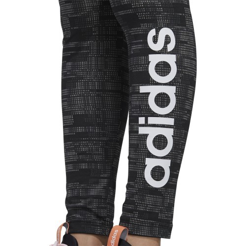 Женские леггинсы Adidas W E Aop Tig серо-чёрные FL0162