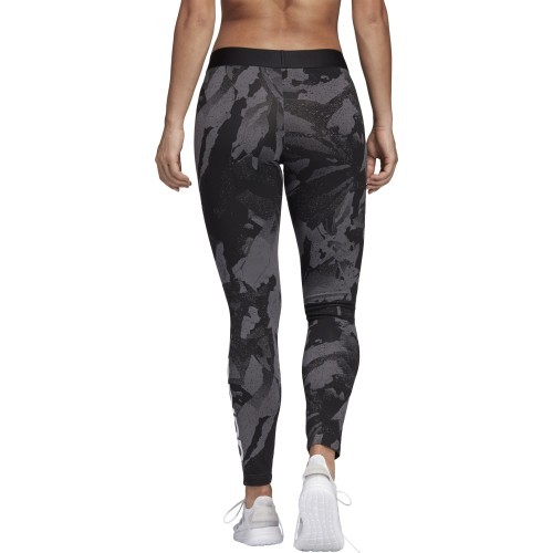Легинсы женские Adidas W E AOP чёрно-серые DP2365