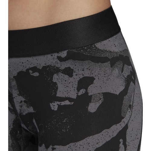 Легинсы женские Adidas W E AOP чёрно-серые DP2365