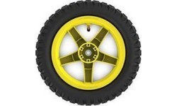 Wheel yellow 12.5x2.25-8 all terrain, traction
