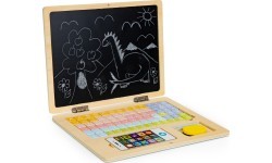 Izglītojošs magnētiskais klēpjdators ar burtiem un cipariem Eco Toys, zils