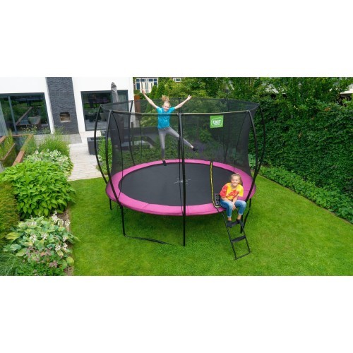 EXIT Silhouette trampoline ø244cm - pink Outdoor Round Coil spring Above ground trampoline