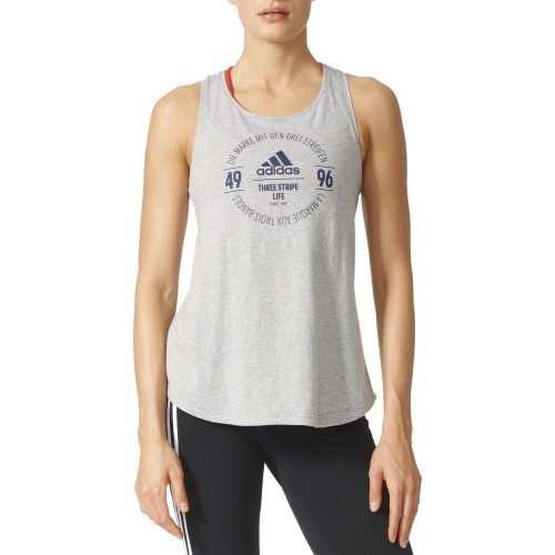 Adidas Logo Tee Blouse Grey Heather BP8392