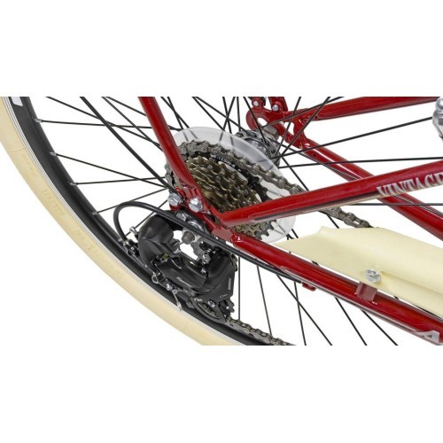 Dviratis AZIMUT Vintage TX-7 26" 2023 bordo krēmkrāsas spīdīgs