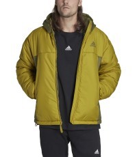 Adidas BSC 3S Puffy Hooded Jacket Green Yellow HG8753