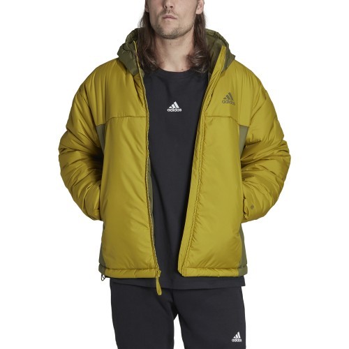 Adidas BSC 3S Puffy Hooded Jacket Green Yellow HG8753
