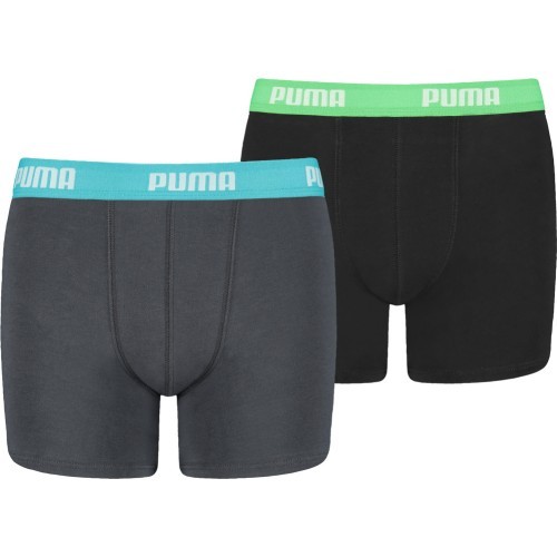 Нижнее бельё Puma Boys Boxer для подростков серое чёрное 935454 01