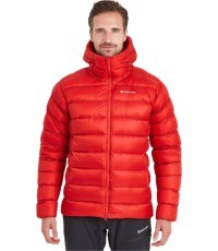 Montane Anti-Freeze Hoodie Vīriešu dūnu jaka ar kapuci - Raudona