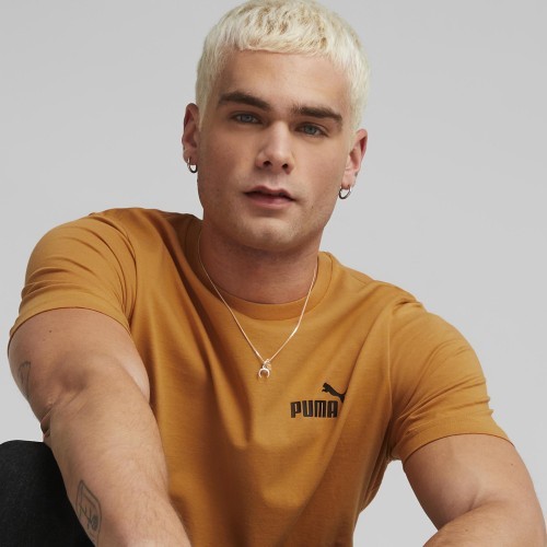 Puma kokvilnas vīriešu T-krekls Ess Small Logo Tee Brown 586669 27