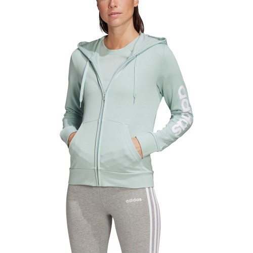 Adidas W E Lin FZ HD sieviešu džemperis, zaļš FM6484