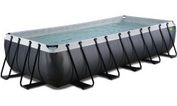 Бассейн EXIT Black Leather 540x250x100см с песочным фильтр-насосом – чёрный