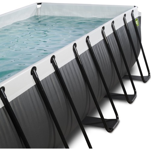 Бассейн EXIT Black Leather 540x250x100см с песочным фильтр-насосом – чёрный