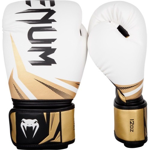 Боксерские перчатки Venum Challenger 3.0 - белый/черный/золотой