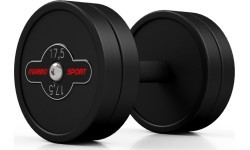 Обрезиненная гантель Marbo - 17,5 кг, черная