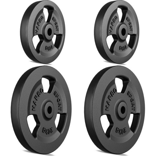 Cast Iron Weights Set Marbo, 60kg / 2x20kg + 2x10kg 