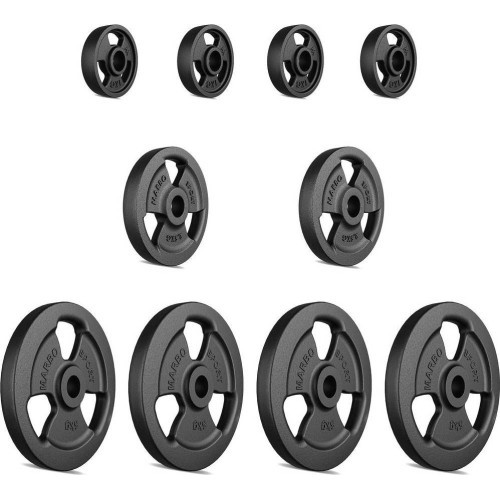 Cast Iron Weights Set Marbo, 29kg / 4x5kg + 2x2.5kg + 4x1kg