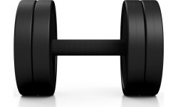 Ar gumiju pārklāta hantele Marbo – 12,5 kg, melna