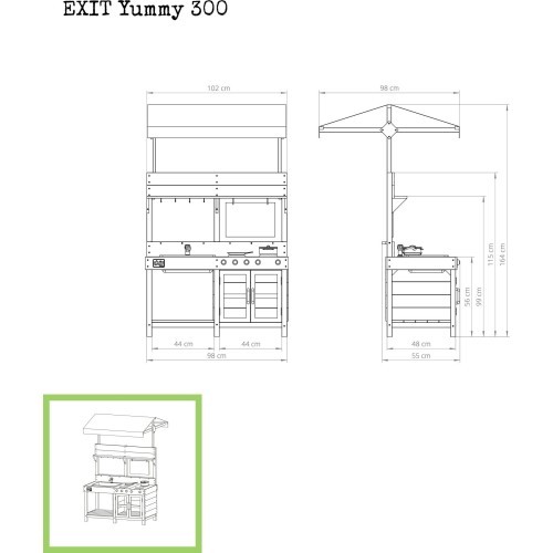 EXIT Yummy 300 wooden outdoor kitchen - naturel