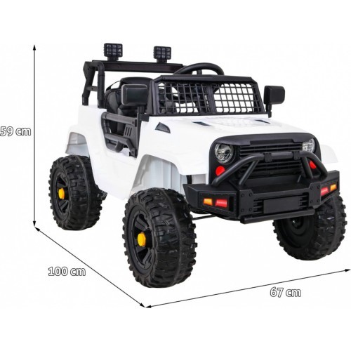 Elektromobilis Jeep Dark Night, balts