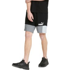 Puma Men's Ess+ Block Shorts Black White Grey 847429 01