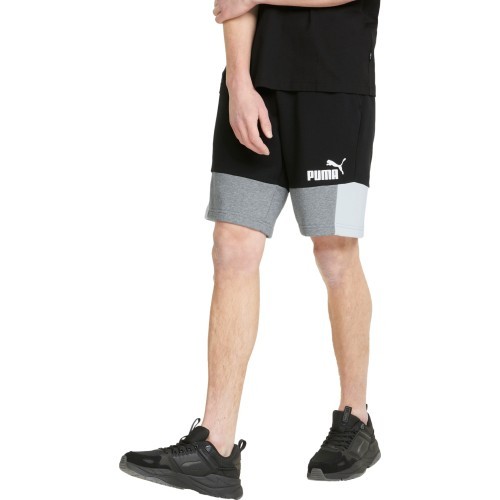 Puma Men's Ess+ Block Shorts Black White Grey 847429 01