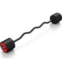 Fiksēts svars, gumijots, izliekts svars Marbo Sport, 40 kg, sarkans