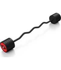 Fiksēts svars, gumijots, izliekts svars Marbo Sport, 45 kg, sarkans