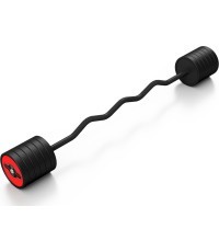 Fiksēts svars, gumijots, izliekts svars Marbo Sport, 55kg, sarkans