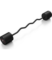 Rubberized broken barbell 50 kg mat black - Marbo Sport