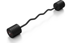 Rubberized broken barbell 50 kg mat black - Marbo Sport