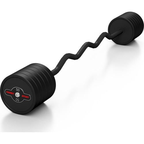 Rubberized broken barbell 50 kg mat black - Marbo Sport