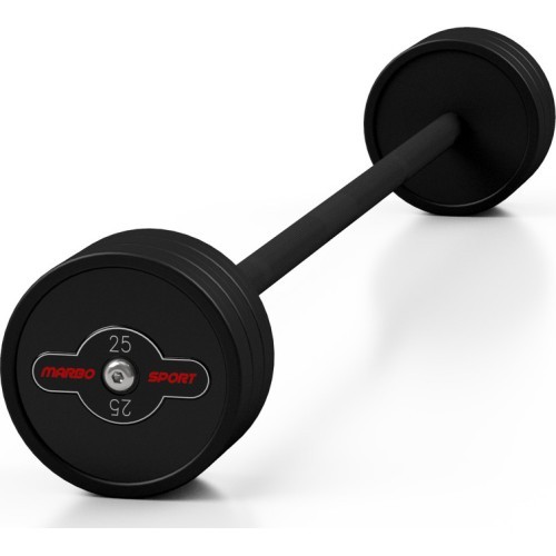 Прорезиненный прямой гриф 25 кг, чёрный матовый – Marbo Sport