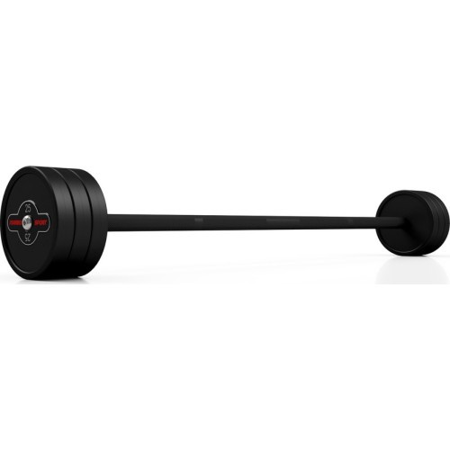Rubberized straight barbell 25 kg mat black - Marbo Sport