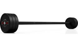 Rubberized straight barbell 25 kg mat black - Marbo Sport