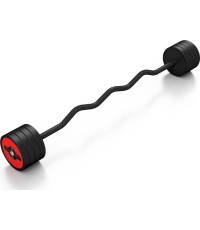 Fiksēts svars, gumijots, izliekts svars Marbo Sport, 35 kg, sarkans