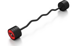 Fiksēts svars, gumijots, izliekts svars Marbo Sport, 35 kg, sarkans