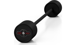 Rubberized straight barbell 45 kg mat black - Marbo Sport