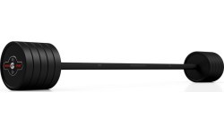 Rubberized straight barbell 45 kg mat black - Marbo Sport