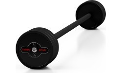 Rubberized straight barbell 30 kg mat black - Marbo Sport