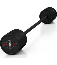 Gumijas taisna svaru stienis 55kg melns paklājs - Marbo Sport