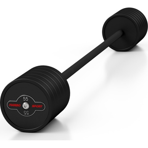 Gumēts taisns stieņa grifs 55 kg, matēti melns, Marbo Sport