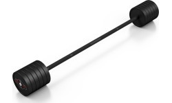 Rubberized straight barbell 55kg mat black - Marbo Sport