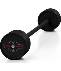 Rubberized straight barbell 40 kg mat black - Marbo Sport